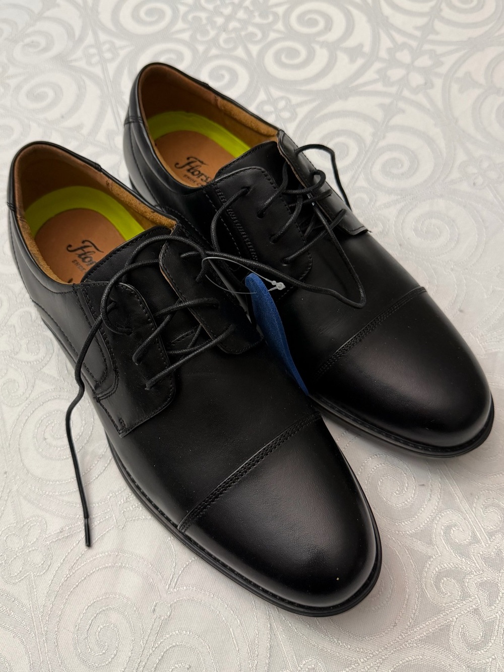 Florsheim Black Leather Cap-Toe Derby Dress Shoes Brand New Men 9.5